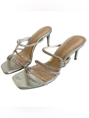 SCHUTZ  Lauryn Sandal Slip On Stiletto Crystal Embellished Special Event Size 6